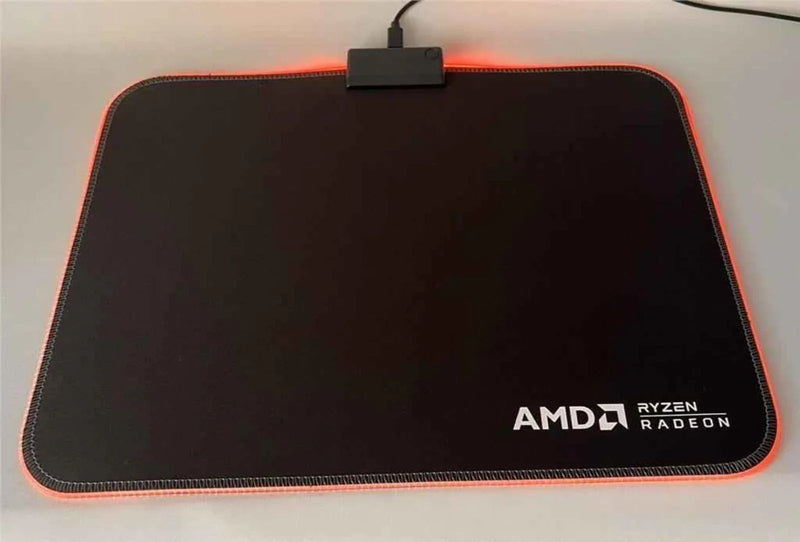 AMD LED Gaming Mouse Pad Red LED Light-Up Anti-Slip 36.5×25.5 cm for PC/Laptop