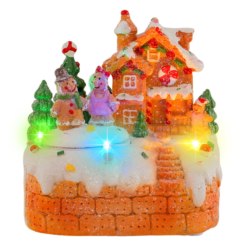 Rotating Gingerbread Man Music Box - Premium Christmas Desktop Ornament | Holiday Decor Gift