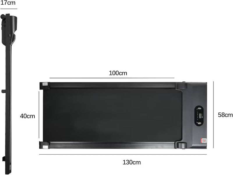 Alivio 2.5HP Under Desk Treadmill – Portable Walking Pad with Remote Control & LCD Display (Black)