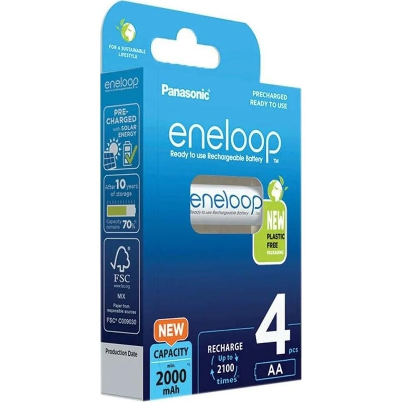 Panasonic ENELOOP Rechargeable Ni-Mh Batteries 4x AA 1.2V 2000mAh