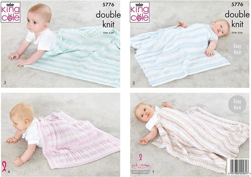 King Cole 5776 Baby DK Blanket Knitting Pattern