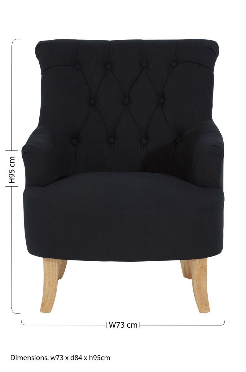 Black Cotton Armchair | Hampstead