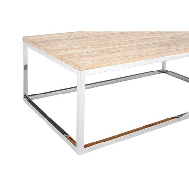 Natural Rectangular Coffee Table with Oak Wood Top | Hampstead