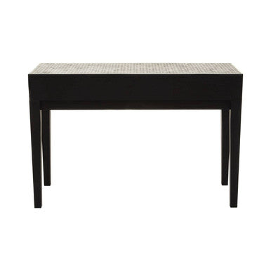 Black and White Mother of Pearl Inlay Wooden Console Table with 2 Drawers | Boho