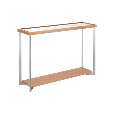 Mirrored Top Console Table with Open Storage Shelf and Silver Metal Frame | Kensington Townhouse