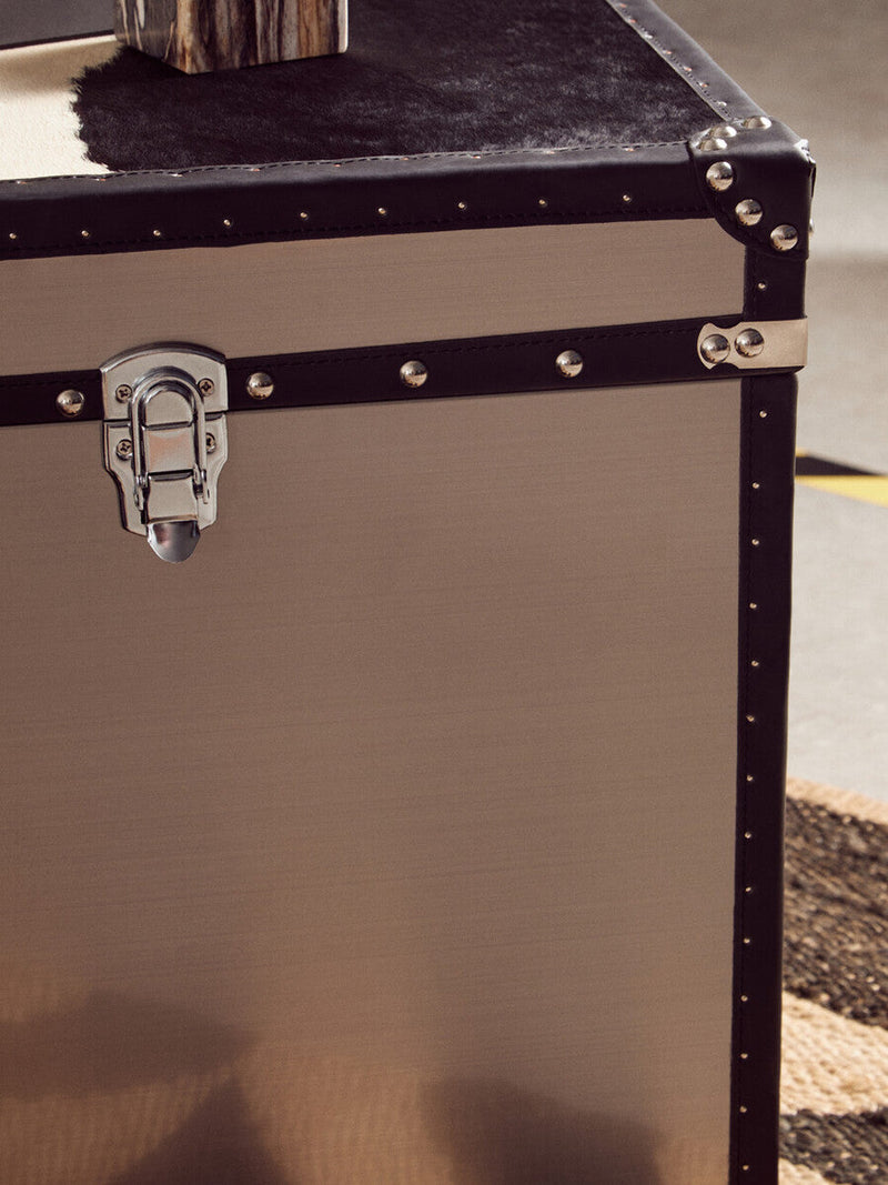 Black and White Genuine Cowhide Storage Trunk Set | Kensington Townhouse