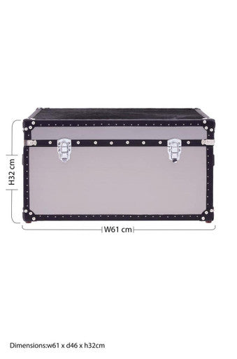 Black and White Genuine Cowhide Storage Trunk | Kensington Townhouse
