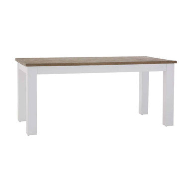 White Dining Table with Golden Oak Effect Tabletop | Hampstead