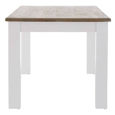 White Dining Table with Golden Oak Effect Tabletop | Hampstead