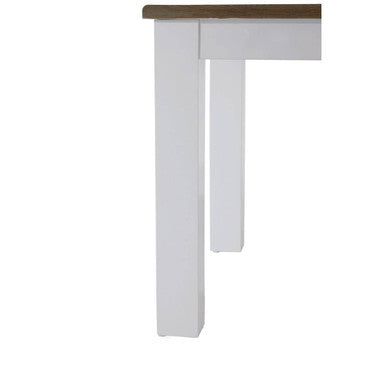 White Dining Table with Golden Oak Effect Tabletop | Hampstead