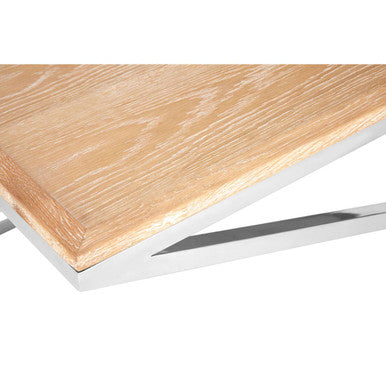Silver Oak Wood Coffee Table with 2 Removable Tray Tops | Holland Park