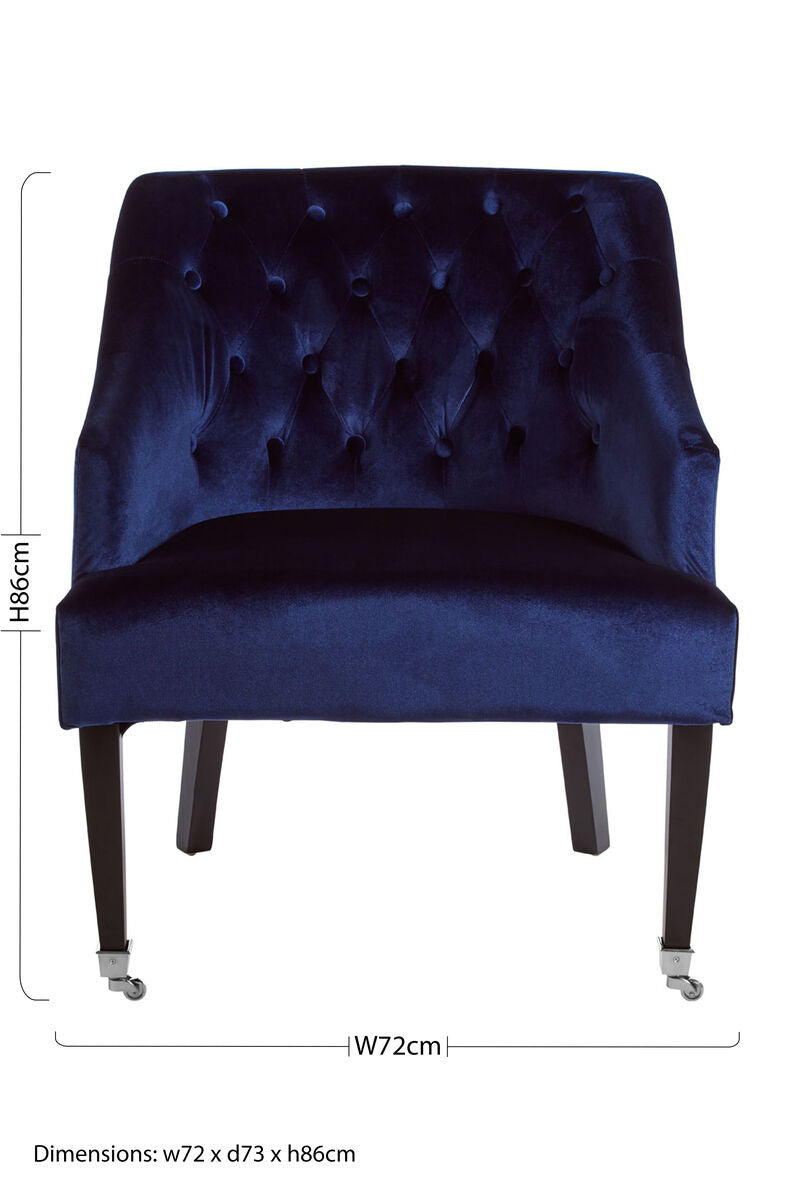 Blue Velvet Lounge Chair | Darwin
