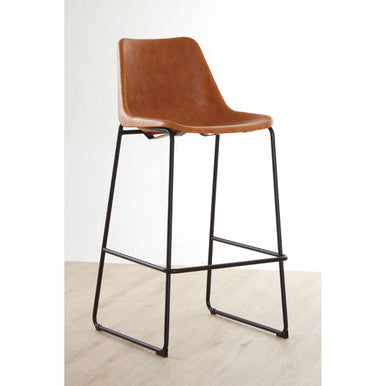 Camel Bar Chair with Black Legs | Dalston