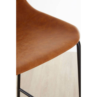 Camel Bar Chair with Black Legs | Dalston