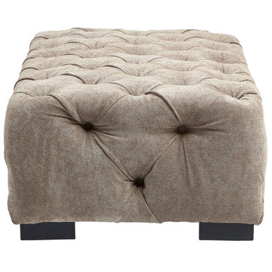 Natural Fabric Tufted Rectangular Footstool | Fenton