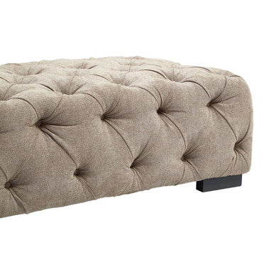 Natural Fabric Tufted Rectangular Footstool | Fenton