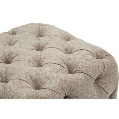 Natural Fabric Tufted Rectangular Footstool | Fenton