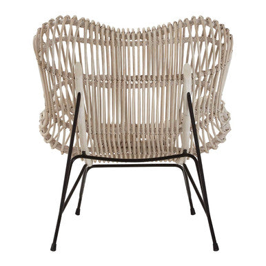 White Washed Rattan Curved Chair | Java