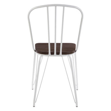White Metal Frame with Elm Wood Dining Chair | District