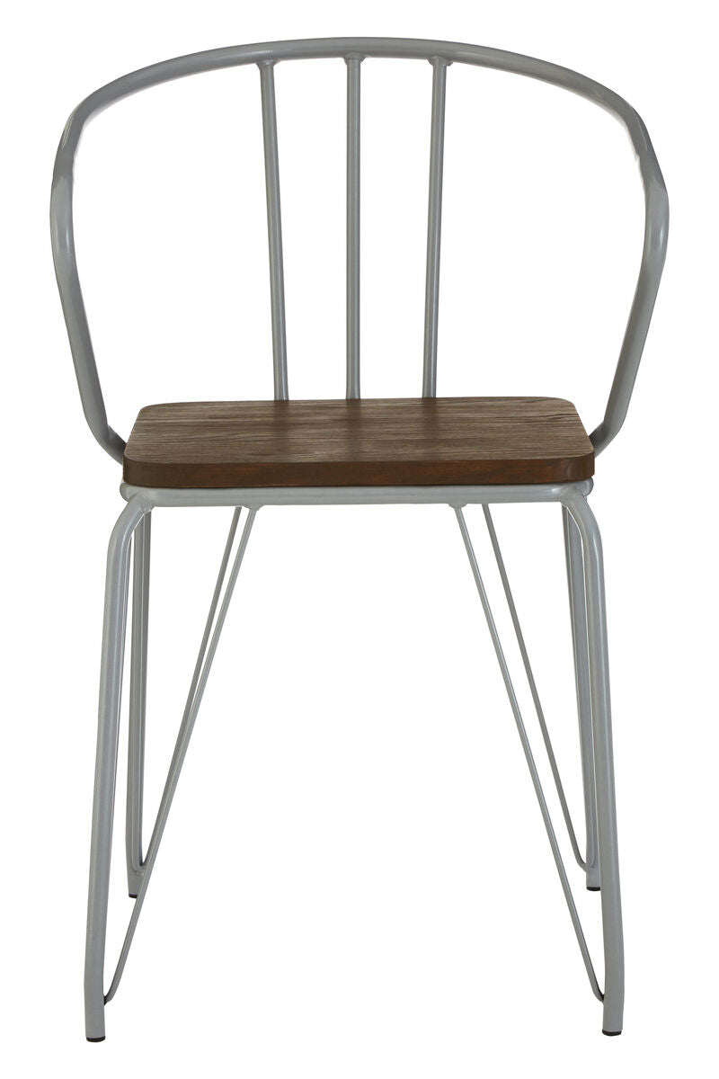 Grey Metal and Elm Wood Armchair | District