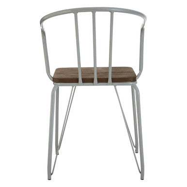 Grey Metal and Elm Wood Armchair | District