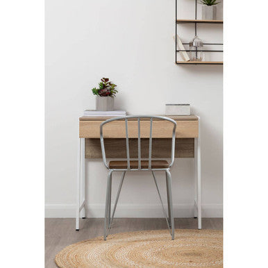 Grey Metal and Elm Wood Armchair | District