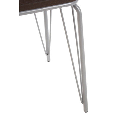 Grey Metal and Elm Small Wood Stool | District