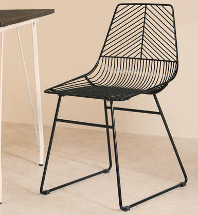 Small Black Metal Wire Chair | District