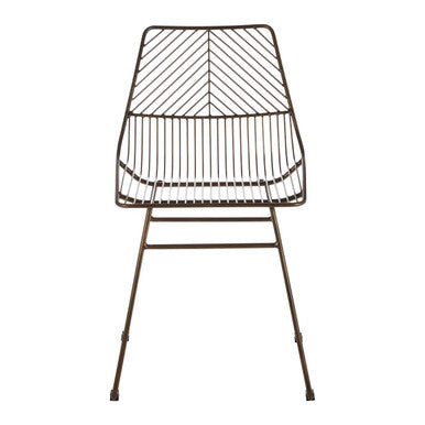 Bronze Metal Wire Tapered Legs Chair | District