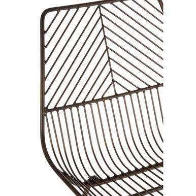 Bronze Metal Wire Tapered Legs Chair | District