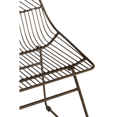 Bronze Metal Wire Tapered Legs Chair | District