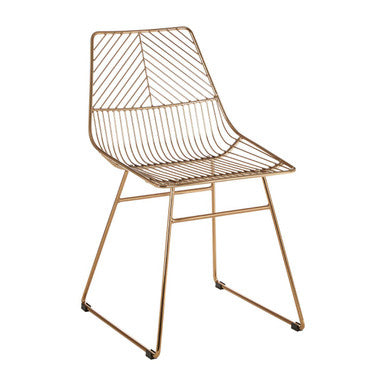 Small Gold Finish Metal Wire Chair | District