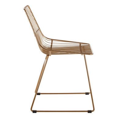 Small Gold Finish Metal Wire Chair | District