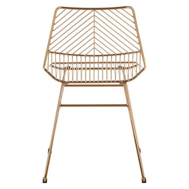 Small Gold Finish Metal Wire Chair | District