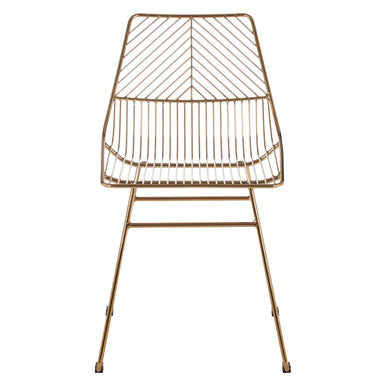 Small Gold Finish Metal Wire Chair | District