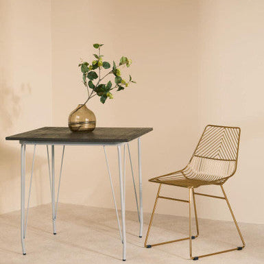 Small Gold Finish Metal Wire Chair | District
