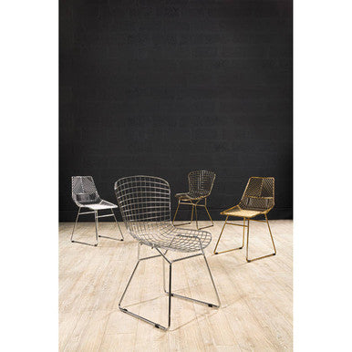 Small Gold Finish Metal Wire Chair | District