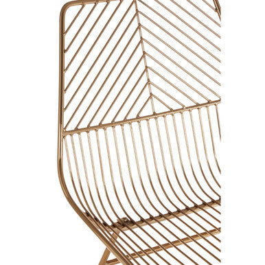 Small Gold Finish Metal Wire Chair | District