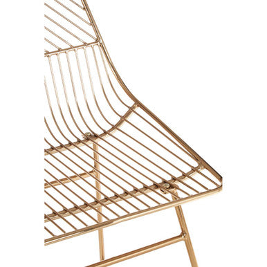 Small Gold Finish Metal Wire Chair | District