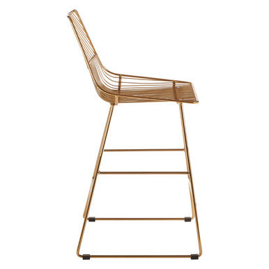Gold Metal Wire Tapered Bar Chair | District