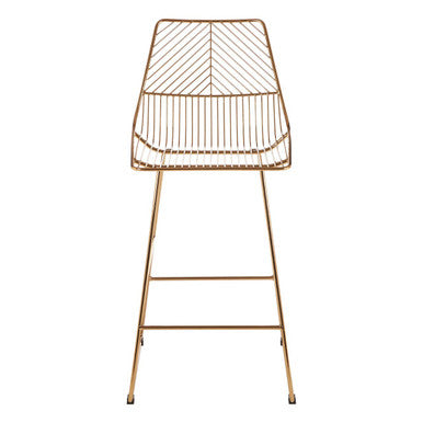 Gold Metal Wire Tapered Bar Chair | District