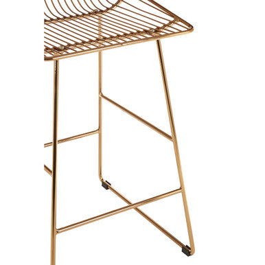 Gold Metal Wire Tapered Bar Chair | District