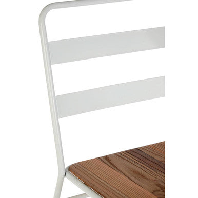 White Metal and Elm Wood Chair | District