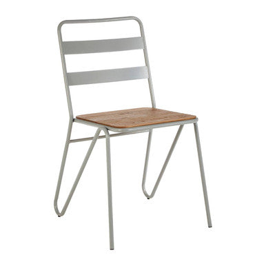 Grey Metal and Elm Wood Chair | District