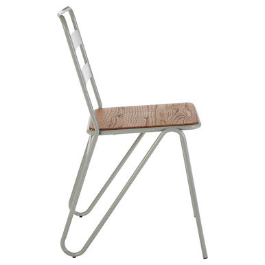 Grey Metal and Elm Wood Chair | District