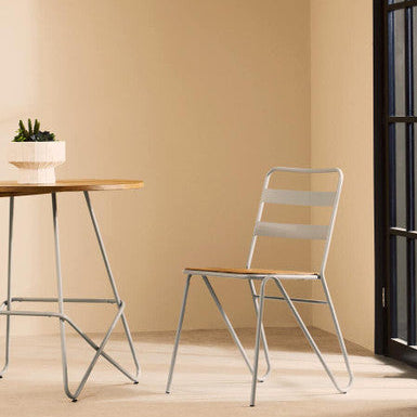 Grey Metal and Elm Wood Chair | District