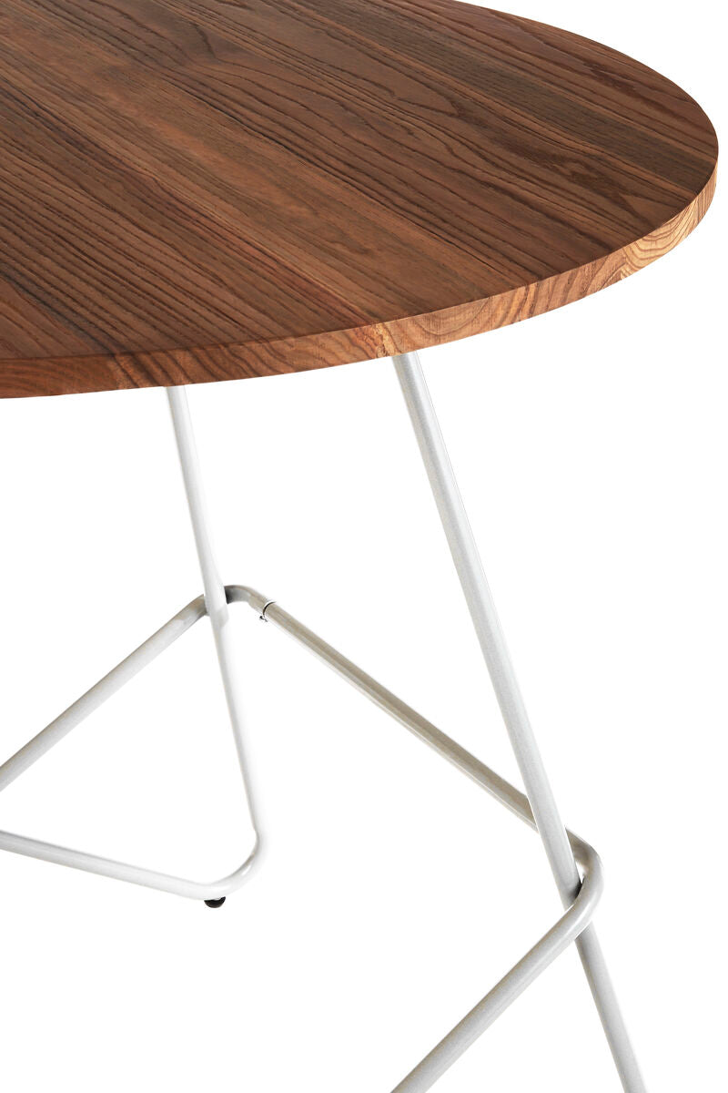 White Metal Legs and Natural Elm Wood Top Round Dining Table | District