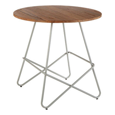 Grey Metal Legs and Natural Elm Wood Top Round Dining Table | District