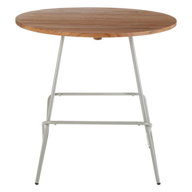 Grey Metal Legs and Natural Elm Wood Top Round Dining Table | District