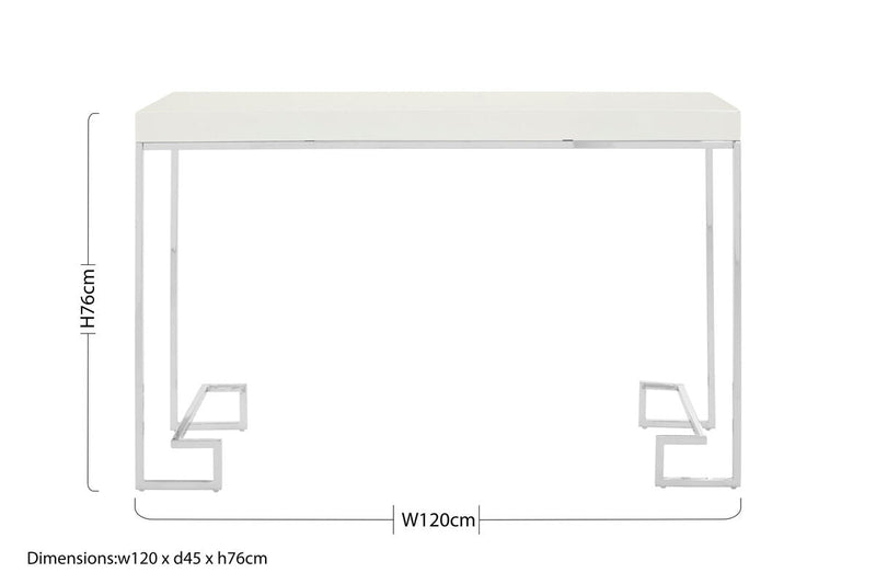 White High Gloss Wood Top Coffee Table with Silver Chrome Metal Leg | Allure